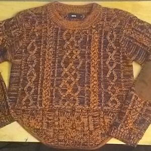 "Uniq" Brown/Black Belly Top Sweater